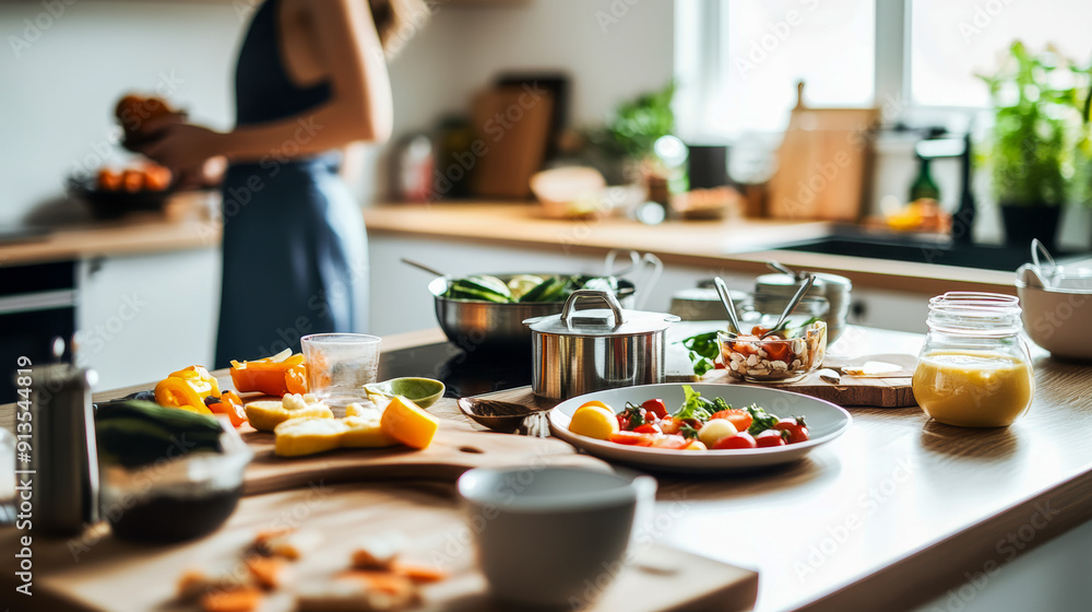 Bright and Inviting Breakfast Spread with Fresh Fruits and Juice Bright and Inviting Breakfast Spread with Fresh Fruits and Juice