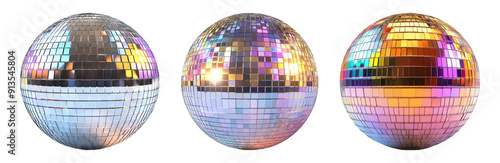 Disco balls isolated on transparent background
