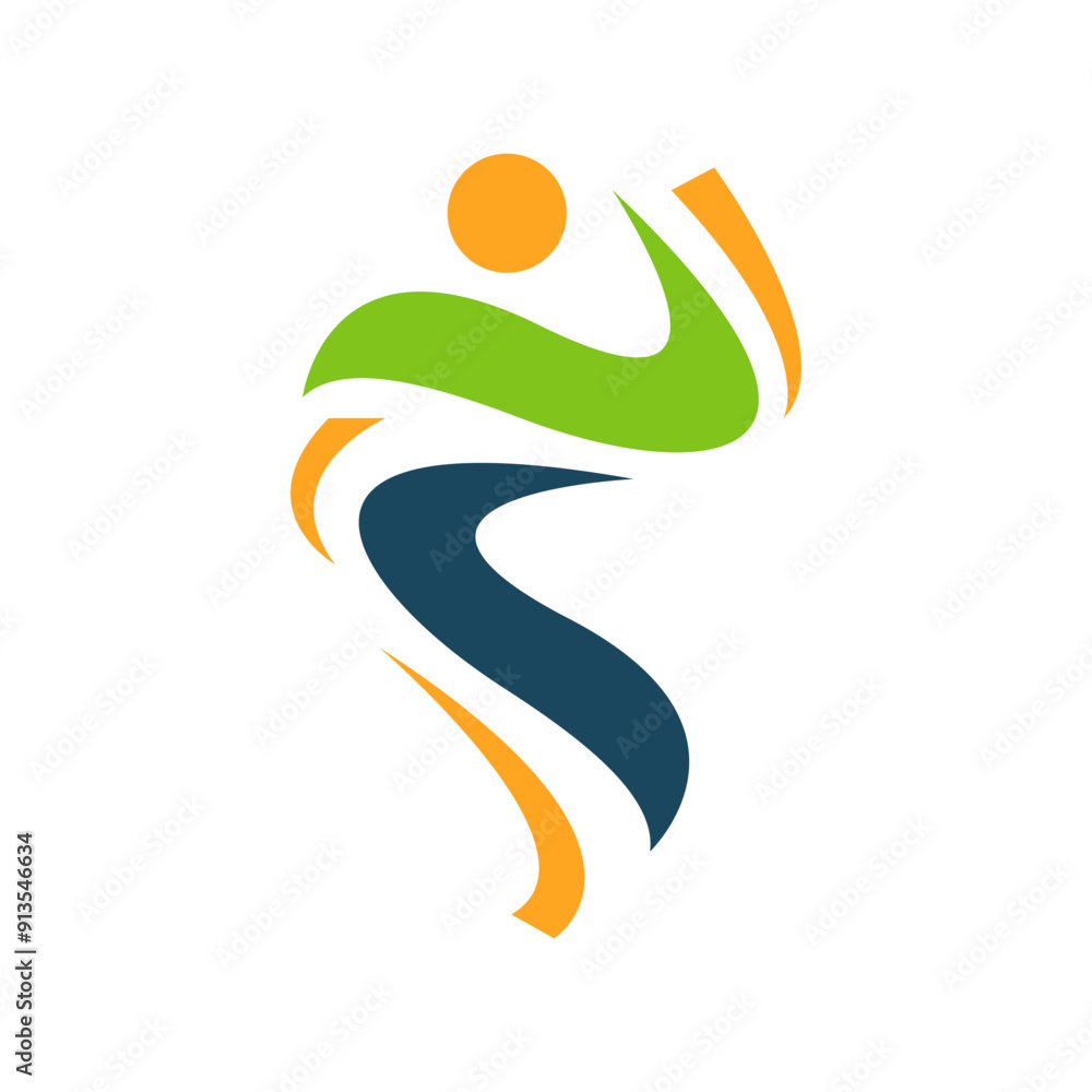 abstract man on running pose run logo design sport template illustrations abstract man on running pose run logo design sport template illustrations