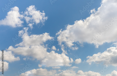 The unique beauty of clouds in the blue summer sky over northern Israel