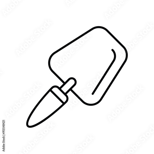 trowel line icon with white background vector stock illustration