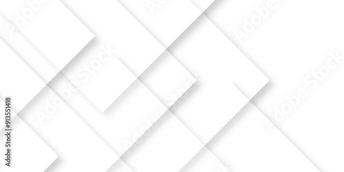 Abstract white background with diamond and triangle shapes layered in modern abstract pattern design.Grey white abstract square background geometry shine and layer element vector for presentation.	