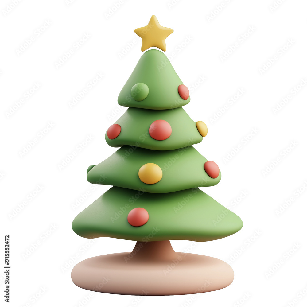 cute 3D christmas tree icon isolated on white background, isolated on transparent background. Christmas tree, design element for Christmas card, Christmas greeting card, invitation card. cute 3D christmas tree icon isolated on white background, isolated on transparent background. Christmas tree, design element for Christmas card, Christmas greeting card, invitation card.