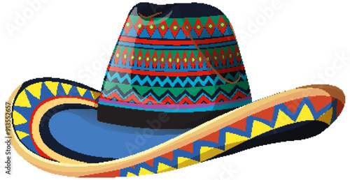 Colorful Mexican Sombrero Illustration