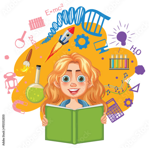 Curious Girl Learning Science Concepts