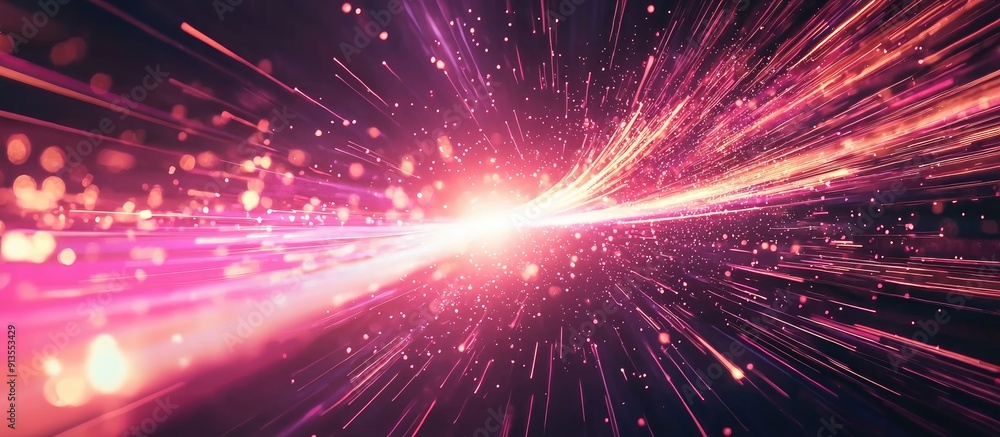 Fototapeta premium Futuristic abstract high speed light glare effect showcasing dynamic movement and energy