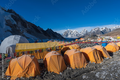 Obraz na płótnie Different kinds of tents at Everest base camp