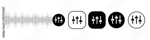 sound volume level icon, control panel slide icon, sound controller icon, Adjustment settings slider icon, sound audio equalizer level icon