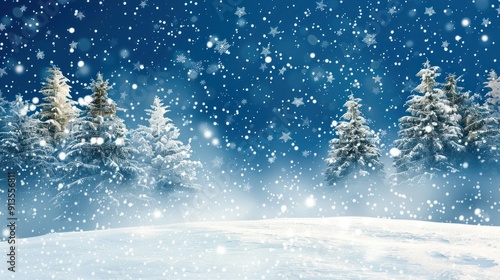 Wallpaper Mural Snowy Forest Landscape Torontodigital.ca