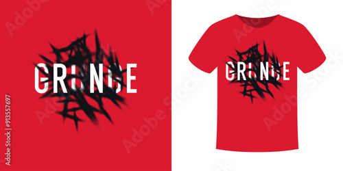 The inscription grunge. The pattern on the clothes. Print on the T-shirt. Modern fashion illustration. A vector graphic image. A template for placing an illustration on clothes.