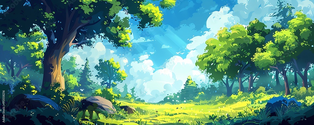 2D Game Summer Forest Art 2D Game Summer Forest Art