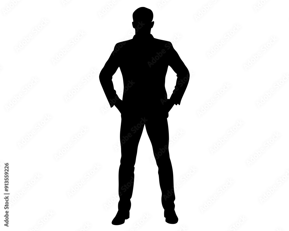 Vector Graphics of One Man Standing - Silhouette Artwork and Drawings Vector Graphics of One Man Standing - Silhouette Artwork and Drawings
