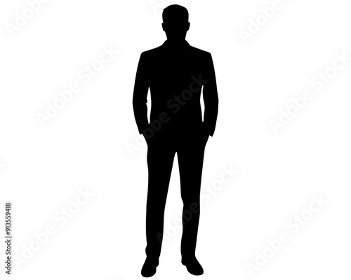 Vector Graphics of One Man Standing - Silhouette Artwork and Drawings