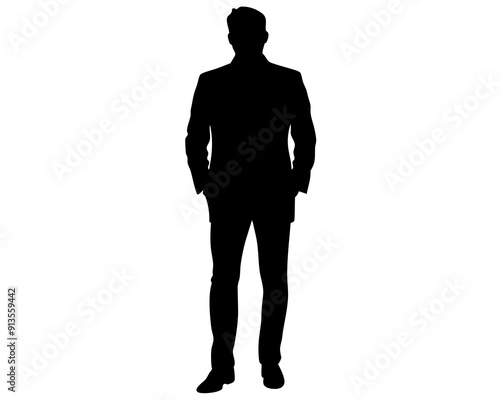 Vector Graphics of One Man Standing - Silhouette Artwork and Drawings