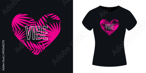 An illustration for clothes. Print on the T-shirt. Modern fashion illustration. A vector graphic image. A template for placing an illustration on clothes.