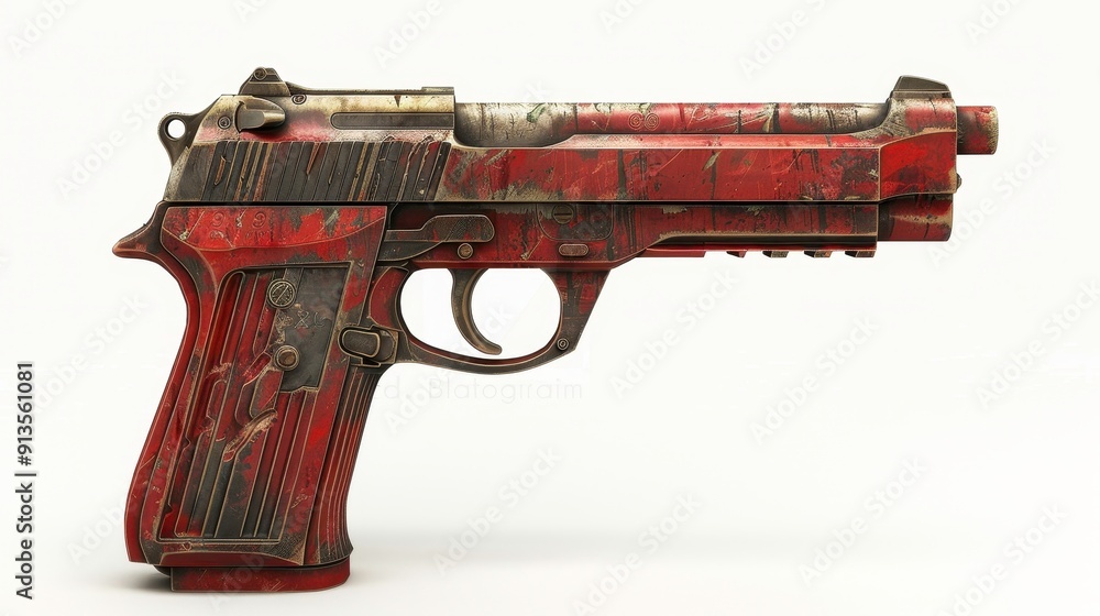Desert Eagle, 3D illustration, realistic, isolated on white background Desert Eagle, 3D illustration, realistic, isolated on white background