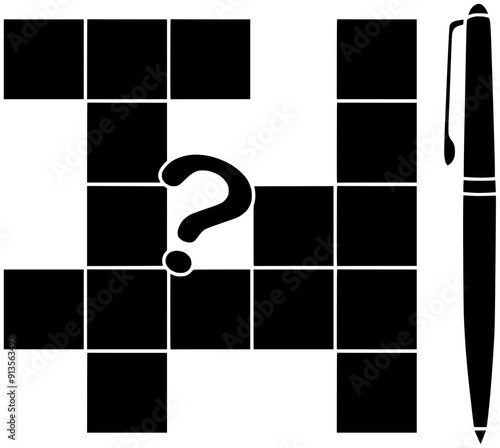 word illustration puzzle silhouette sudoku logo crossword icon game outline leisure cross solve solution quiz brainteaser square education search shape grid find child for vector graphic background