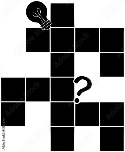 word illustration puzzle silhouette sudoku logo crossword icon game outline leisure cross solve solution quiz brainteaser square education search shape grid find child for vector graphic background
