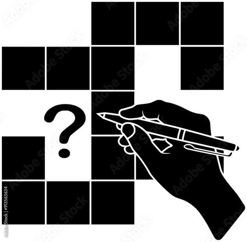 word illustration puzzle silhouette sudoku logo crossword icon game outline leisure cross solve solution quiz brainteaser square education search shape grid find child for vector graphic background