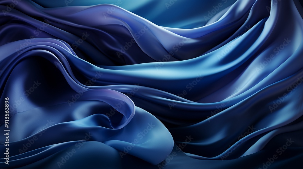 Fototapeta premium Abstract luxury gradient blue background smooth dark blue with black vignette studio banner