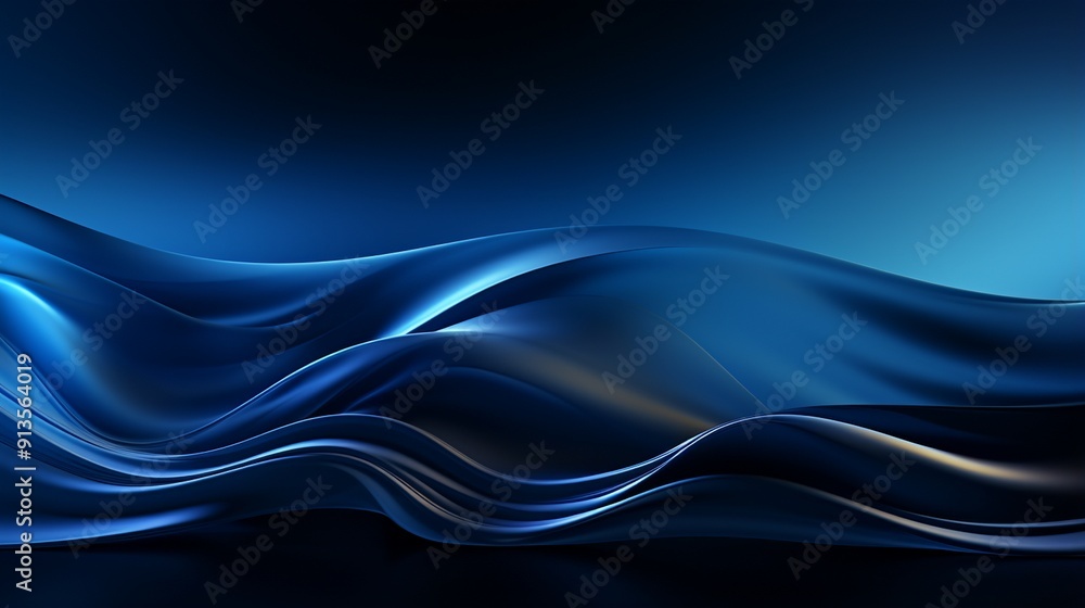 Fototapeta premium Abstract luxury gradient blue background smooth dark blue with black vignette studio banner