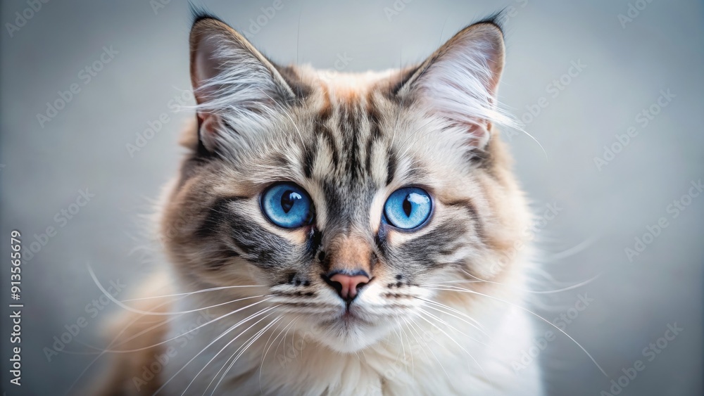 Cat with striking blue eyes, feline, pet, animal, domestic, portrait, beautiful, cute, fluffy, fur, whiskers, blue, eyes Cat with striking blue eyes, feline, pet, animal, domestic, portrait, beautiful, cute, fluffy, fur, whiskers, blue, eyes