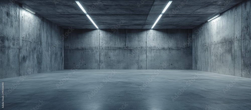 Empty Modern Concrete Space with Grunge Texture Suitable for Industrial or Cyberpunk Themes 3D Rendered Illustration Empty Modern Concrete Space with Grunge Texture Suitable for Industrial or Cyberpunk Themes 3D Rendered Illustration