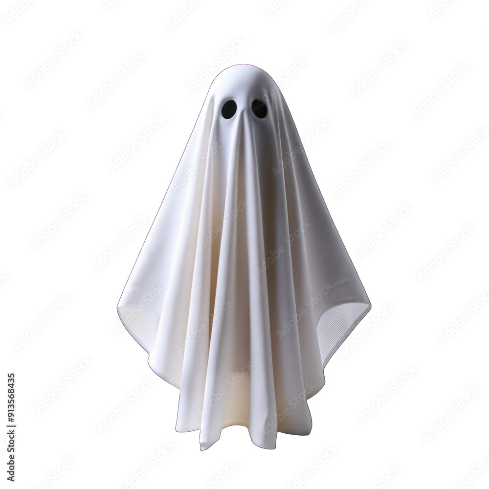 White cloth ghost isolated on transparent background White cloth ghost isolated on transparent background