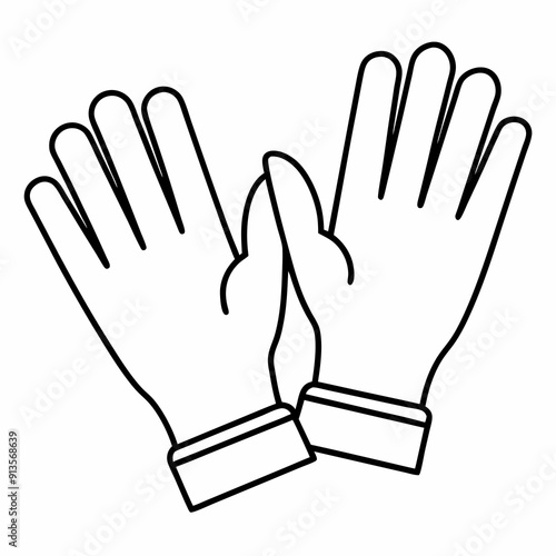 Cleaning gloves art vector illustration