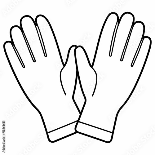 Cleaning gloves art vector illustration
