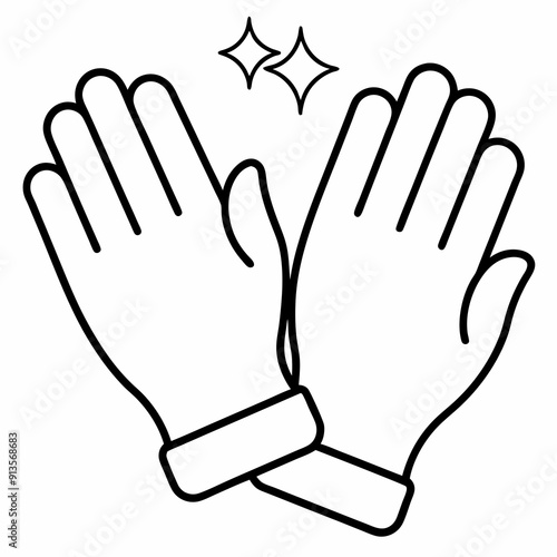 Cleaning gloves art vector illustration