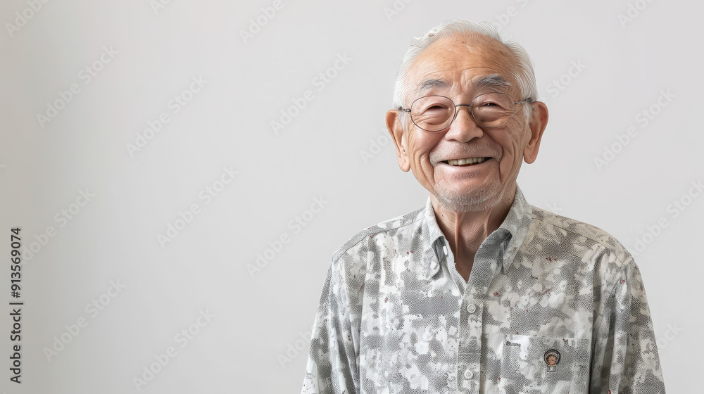 elderly asian smiling man on a white background, pensioner, japanese, japan, chinese, oriental, grandfather, mature person, people, portrait, face, wrinkles, gray hair, space for text elderly asian smiling man on a white background, pensioner, japanese, japan, chinese, oriental, grandfather, mature person, people, portrait, face, wrinkles, gray hair, space for text