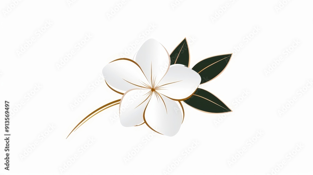 Five petals flower, 2D vector, minimalist and plain, clean lines, basic design, white background Five petals flower, 2D vector, minimalist and plain, clean lines, basic design, white background