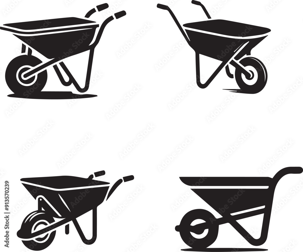 wheelbarrow silhouette, wheelbarrow icon, wheelbarrow vector, wheelbarrow silhouette, wheelbarrow icon, wheelbarrow vector,