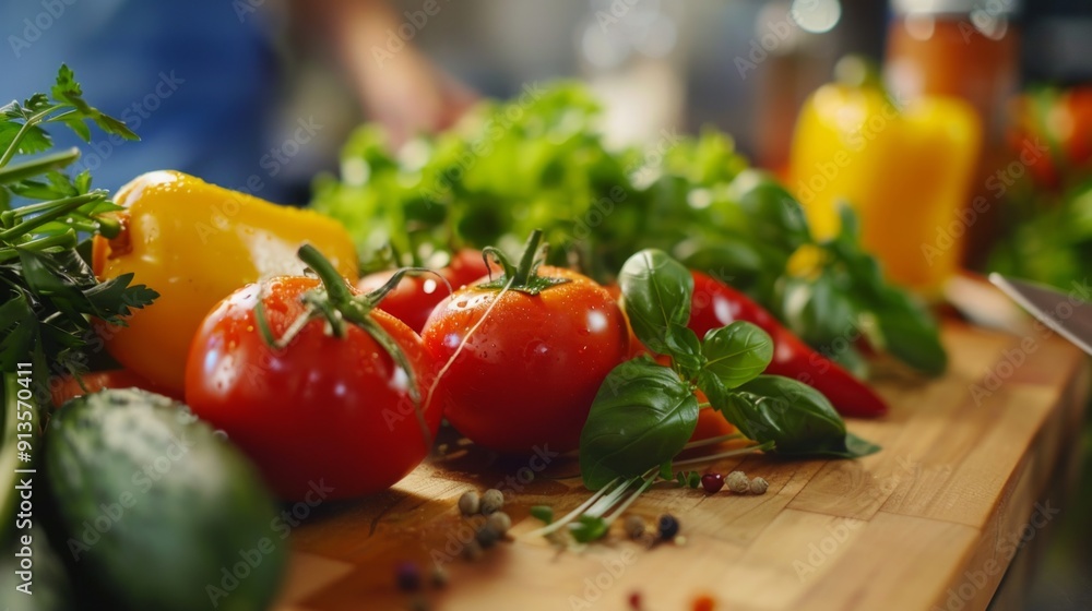 Fresh Vegetables on a Cutting Board Fresh Vegetables on a Cutting Board