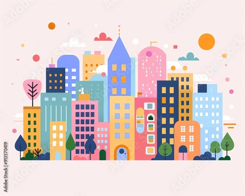 Urban resources, impact of city growth, flat design illustration