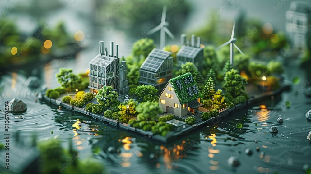 Green hydrogen production from renewable energy sources, showcasing ...