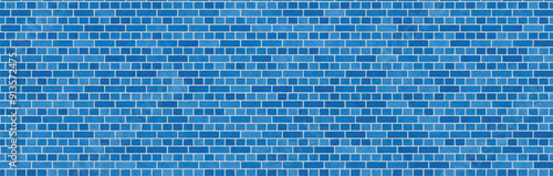 Blue decorative brick wall. Seamless vector illustration	
