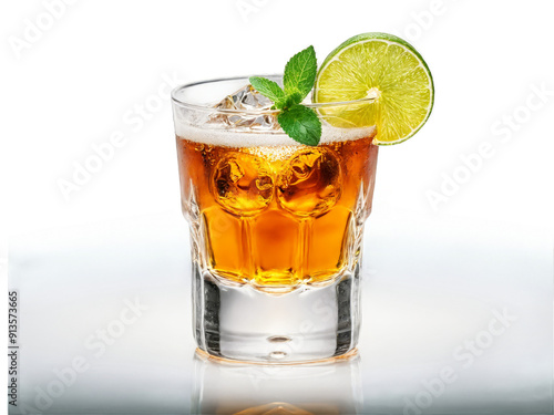 Jager Bomb A powerful mix of Jagermeister and Red Bull in a shot glass garnished photo