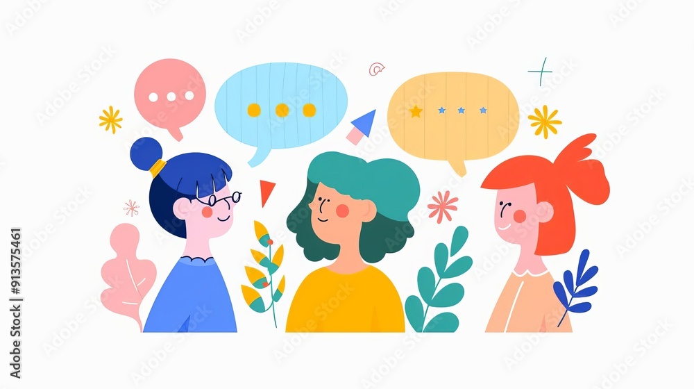 Online language exchange, learning new languages together, flat design illustration Online language exchange, learning new languages together, flat design illustration
