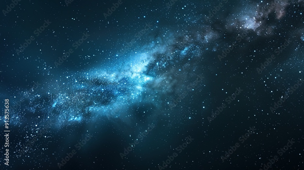 Fototapeta premium A Swirling Nebula with Scattered Stars in a Dark Cosmic Sky