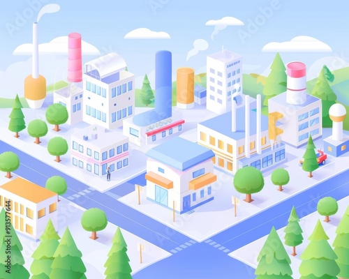 Smart city district with integrated manufacturing facilities, Systems, urban industrial ecosystem