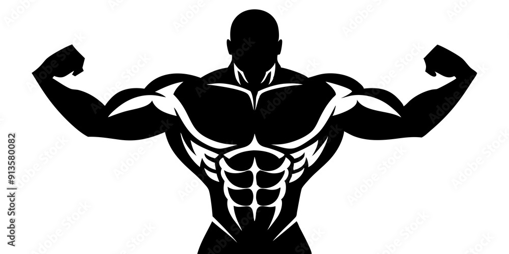 Muscular Bodybuilder Silhouette - Premium Black and White Vector Graphics
Muscular Bodybuilder Silhouette - Premium Black and White Vector Graphics