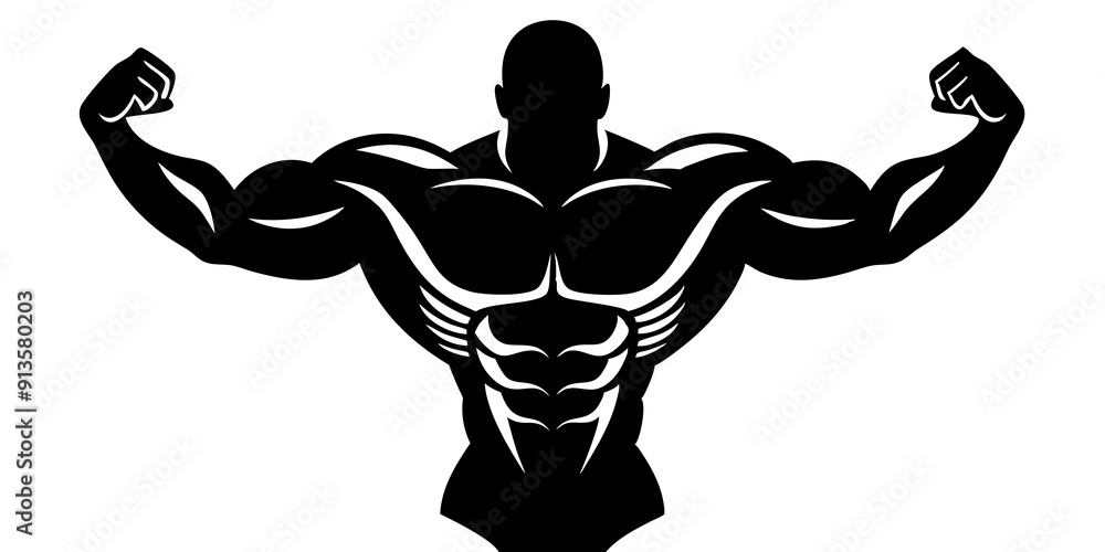 Muscular Bodybuilder Silhouette - Premium Black and White Vector Graphics
Muscular Bodybuilder Silhouette - Premium Black and White Vector Graphics