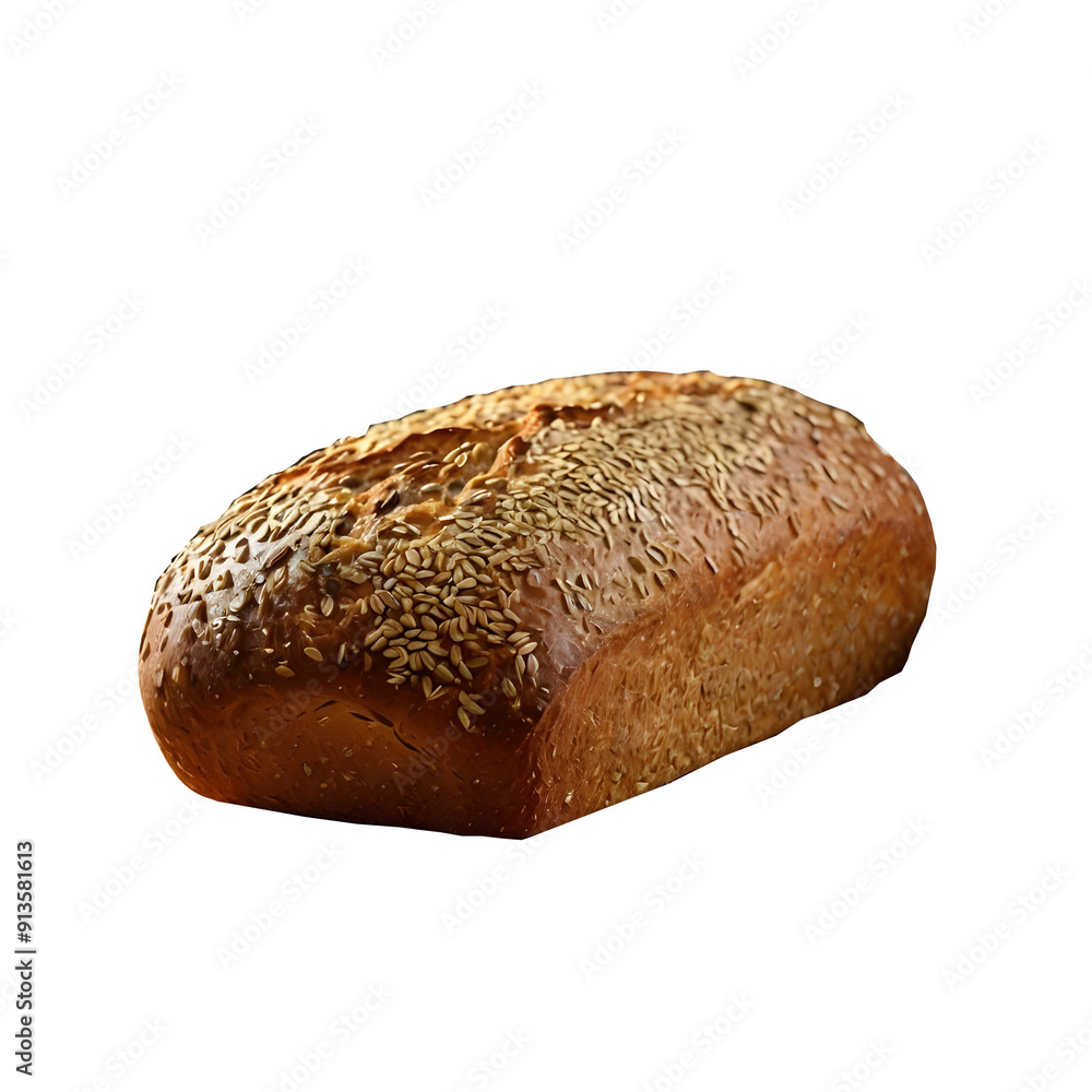 Detailed close-up of sliced grain bread on white background Detailed close-up of sliced grain bread on white background