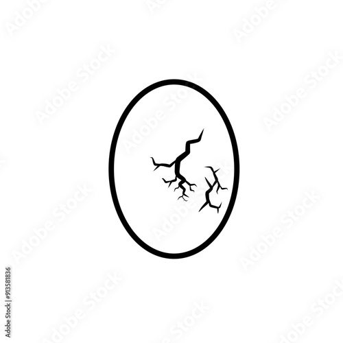 broken egg line illustration