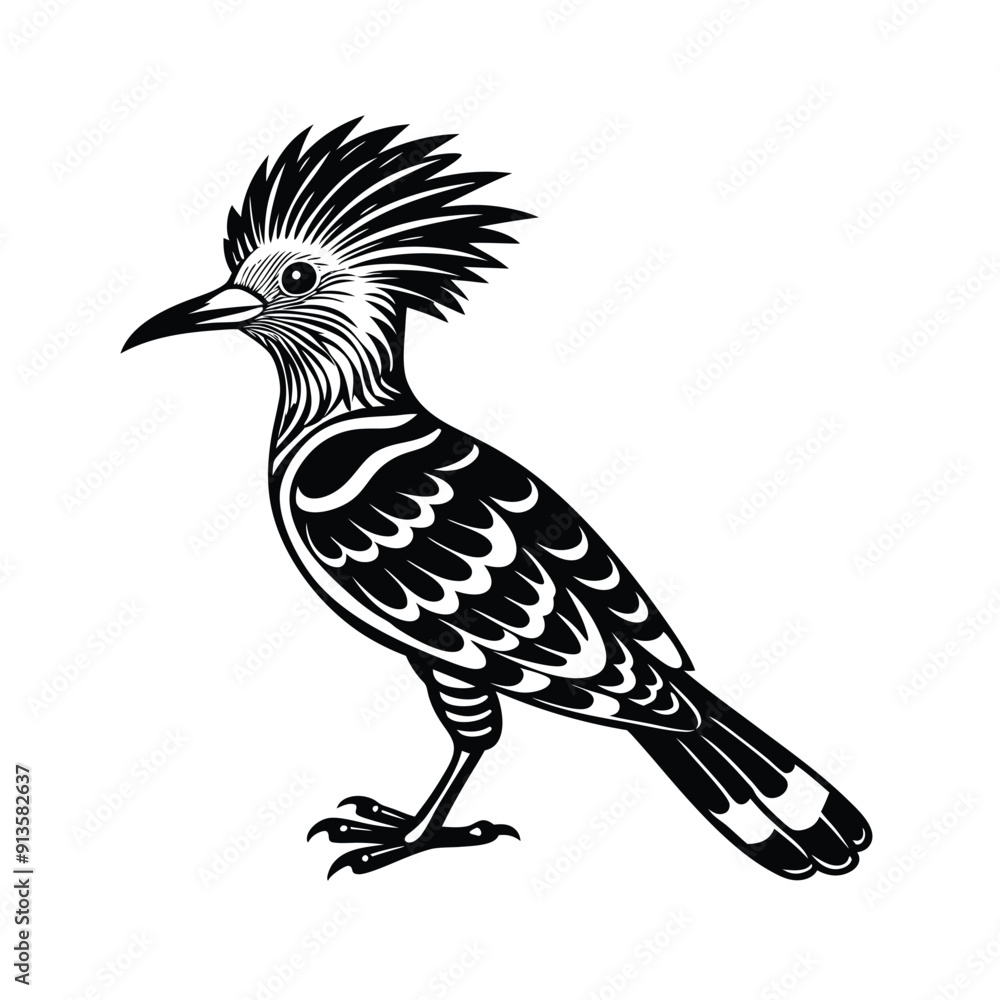 Hoopoe Bird Silhouette Vector Hoopoe Bird Silhouette Vector