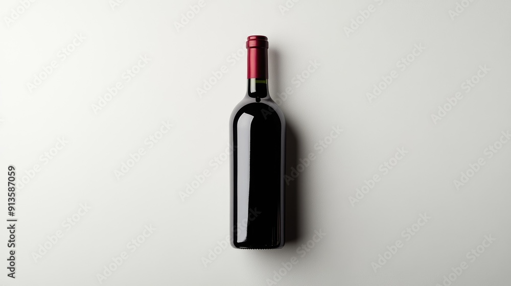 Wine bottle from above, isolated on a white background. Simple and stylish, perfect for wine collections and advertisements. Wine bottle from above, isolated on a white background. Simple and stylish, perfect for wine collections and advertisements.