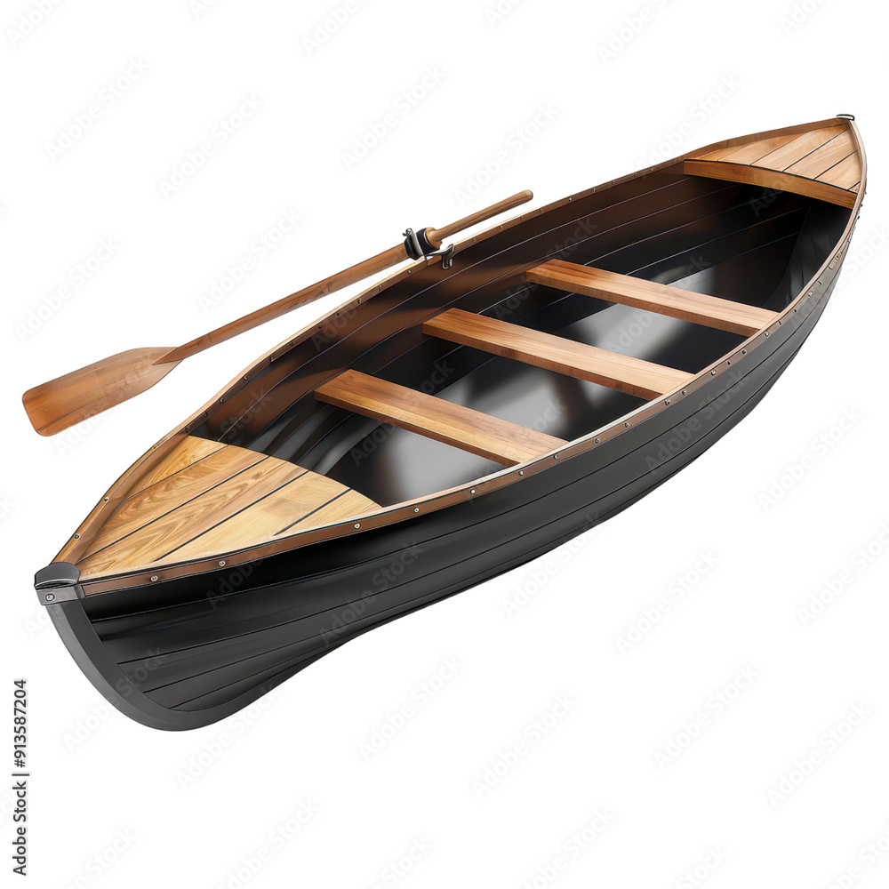 A classic wooden rowboat with a sleek design, perfect for lakes or rivers. Ideal for peaceful outings and leisurely adventures. PNG transparent background. A classic wooden rowboat with a sleek design, perfect for lakes or rivers. Ideal for peaceful outings and leisurely adventures. PNG transparent background.
