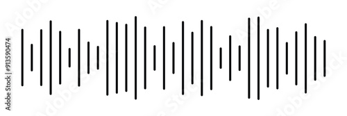 Music player sound bar. Audio speech spectrum noise collection. Sound waves of voice. Record interface. Equalizer icons with soundwave line isolated on white background in eps 10.